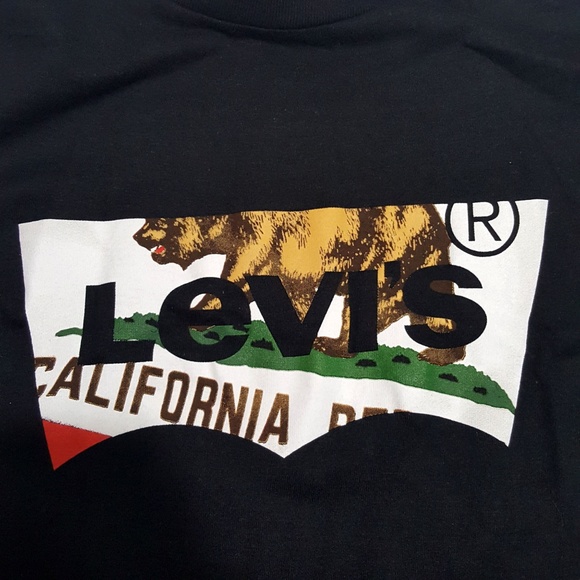 Levi's California Bear Flag Logo T-Shirt BLACK  XS - Picture 2 of 4